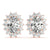 Oval Halo Floral Diamond Earrings