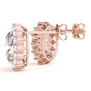 Oval Halo Floral Diamond Earrings