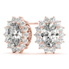 Oval Halo Floral Diamond Earrings DiamondStatus