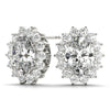 Oval Halo Floral Diamond Earrings DiamondStatus