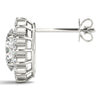 Oval Halo Floral Diamond Earrings DiamondStatus