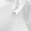 Oval Halo Floral Diamond Earrings DiamondStatus