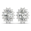 Oval Halo Floral Diamond Earrings DiamondStatus