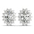 Oval Halo Floral Diamond Earrings