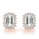 Emerald Halo Floral Diamond Earrings