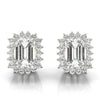 Emerald Halo Floral Diamond Earrings DiamondStatus
