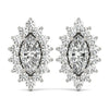 Marquise Halo Floral Diamond Earrings DiamondStatus
