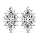 Marquise Halo Floral Diamond Earrings