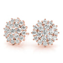 Cluster Diamond Stud Earrings 0.52CT