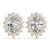 Oval Halo Floral Diamond Earrings DiamondStatus