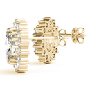 Oval Halo Floral Diamond Earrings