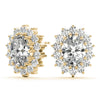 Oval Halo Floral Diamond Earrings DiamondStatus