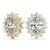 Oval Halo Floral Diamond Earrings