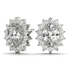 Oval Halo Floral Diamond Earrings DiamondStatus