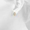 Oval Halo Floral Diamond Earrings DiamondStatus