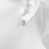 Oval Halo Floral Diamond Earrings DiamondStatus