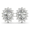 Oval Halo Floral Diamond Earrings DiamondStatus