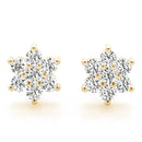 Floral Cluster Diamond Stud Earrings