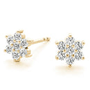 Floral Cluster Diamond Stud Earrings