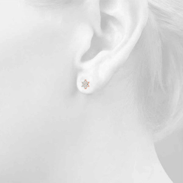 Floral Cluster Diamond Stud Earrings