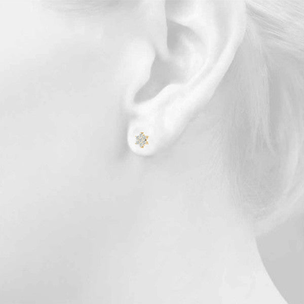 Floral Cluster Diamond Stud Earrings