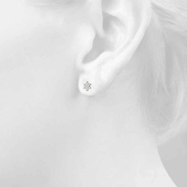 Floral Cluster Diamond Stud Earrings
