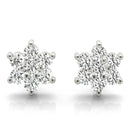 Floral Cluster Diamond Stud Earrings