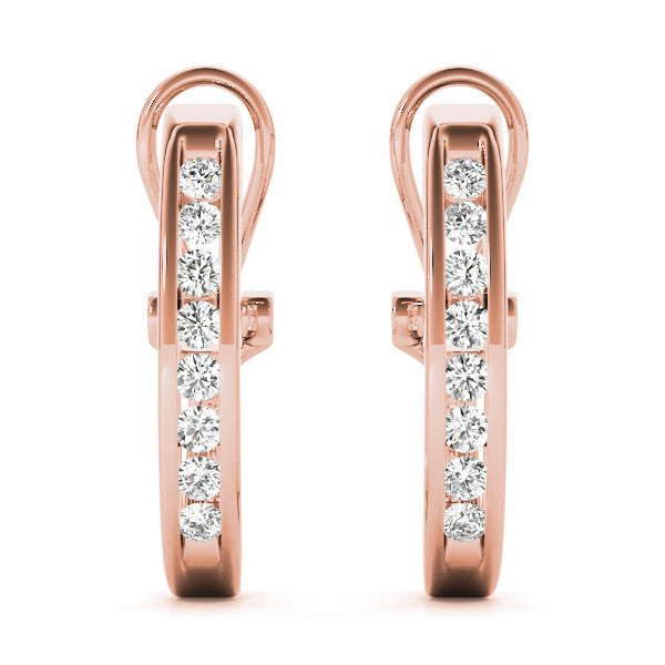 Round Diamond Hoop Earrings