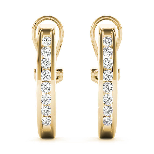 Round Diamond Hoop Earrings