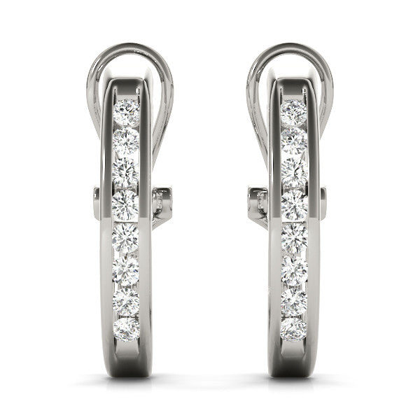 Round Diamond Hoop Earrings