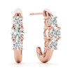 Round Three Stone Diamond Drop Earrings DiamondStatus