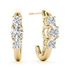 Round Three Stone Diamond Drop Earrings DiamondStatus
