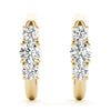 Round Three Stone Diamond Drop Earrings DiamondStatus