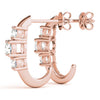 Round Three Stone Diamond Drop Earrings DiamondStatus