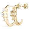 Round Three Stone Diamond Drop Earrings DiamondStatus