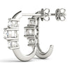Round Three Stone Diamond Drop Earrings DiamondStatus