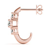 Round Three Stone Diamond Drop Earrings DiamondStatus