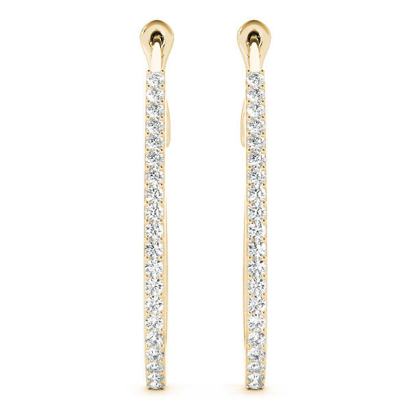 Round Pavé Diamond Hoop Earrings