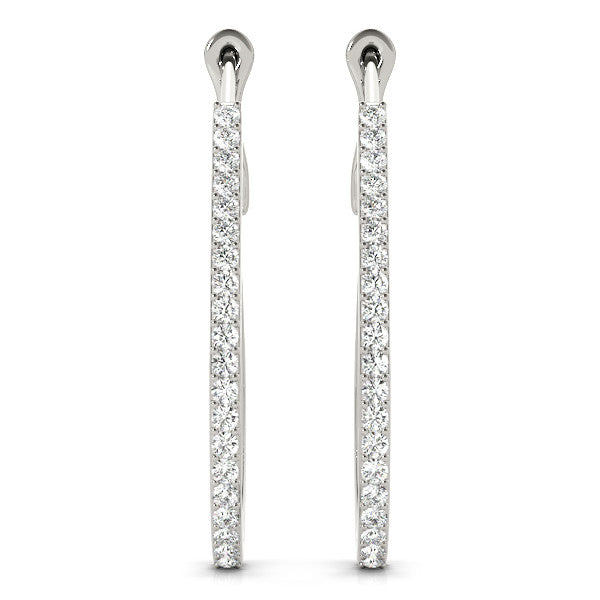 Round Pavé Diamond Hoop Earrings
