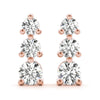 Round Three Stone Diamond Earrings DiamondStatus