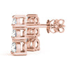Round Three Stone Diamond Earrings DiamondStatus