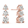 Round Three Stone Diamond Earrings DiamondStatus