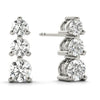 Round Three Stone Diamond Earrings DiamondStatus