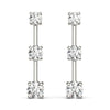 Round Three Stone Diamond Drop Earrings DiamondStatus