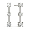 Round Three Stone Diamond Drop Earrings DiamondStatus