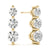 Round Three Stone Diamond Drop Earrings