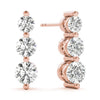Round Three Stone Diamond Drop Earrings DiamondStatus