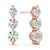 Round Three Stone Diamond Drop Earrings