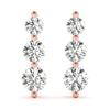 Round Three Stone Diamond Drop Earrings DiamondStatus