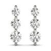 Round Three Stone Diamond Drop Earrings DiamondStatus